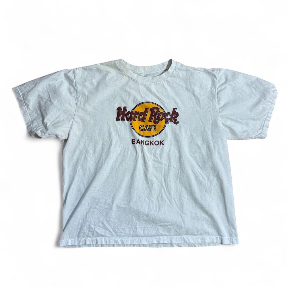 Vintage Hard Rock Cafe Bangkok T-Shirt White Graphic Logo Tee Mens